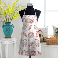 1 Tạp dề in họa tiết trái tim, 100% Polyester, Không tay, Thiết kế dây đeo cổ, Thích hợp để nấu ăn, nướng bánh và giải trí, Tuyệt vời cho gia đình, nhà hàng, tiệc tùng, BBQ ngoài trời, tạp dề nướng bánh | Tạp dề rực rỡ | Tạp dề Polyester | Tạp dề in - Nhiều màu - Xem 4