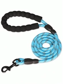 New Reflective Nylon Dog Leash, Anti-Burst Pet Walking Leash With Foam Handle, Comfortable - Blue - View 8