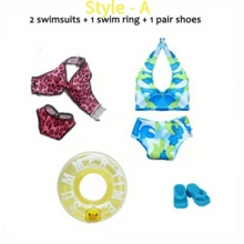 Juego de playa de muñeca de 11.5" y muñeco de 12" - Incluye traje de baño, pantalones de baño, zapatos de playa, disfraz de sirena, equipo de buceo y accesorios de playa | Regalo ideal para niños creativos - Múltiples opciones, diversos estilos, mezcla y combina a tu gusto. - Ver 18