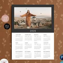 Customizable 2026 Photo Calendar Template, Personalized Family Photo Calendar, Custom Photo Gift, Wall Calendar, Printable Canva Template - Multicolor - View 3