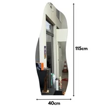 40x115 Organic Decorative Floating Wall Mirror, Frameless With Stand - Không có khung - Xem 7