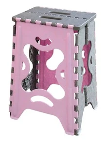 Banco Plegable Grande Portatil Plastico Soporta 120kg 1pz Acabado De La Estructura Mate Color Verde Pastel - ROSA PASTEL - Ver 4