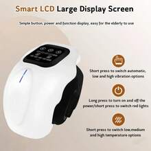 Masajeador de rodilla inalámbrico inteligente multifuncional, masajeador de rodilla vibratorio para relajación, dispositivo de masaje con vibración y compresión de calor recargable, masajeador de articulación de rodilla para el hogar, dispositivo de rodilla adecuado como regalo para los abuelos - Multicolor - Ver 5