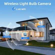 BOSSNEY 1080p WiFi Bulb Security Camera, 1080p HD WiFi Camera, 2MP Resolution, Color Night Vision, 360° Rotation, Automatic Face Tracking, Two-Way Audio, Smart Home Compatible.ICSee - White - View 4