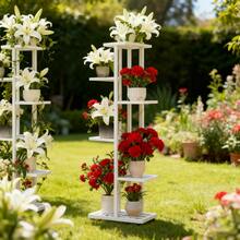 Indoor/Outdoor Metal Plant Stand 7/6/5/4 Tier Plant Stand---Features Rust-Proof Coating For Durability And Strength. Even Grid Layout EnsuresIdeal For Patios, Corner Balconies, Living Rooms, Studies, And More. Available In Multiple Colors. - White/6 Layers - View 2