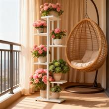 Indoor/Outdoor Metal Plant Stand 7/6/5/4 Tier Plant Stand---Features Rust-Proof Coating For Durability And Strength. Even Grid Layout EnsuresIdeal For Patios, Corner Balconies, Living Rooms, Studies, And More. Available In Multiple Colors. - White/6 Layers - View 4