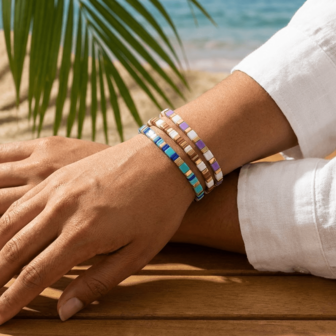 1 st retro bohemisk stil, svart och vitt guld TILA pärlarmband, exklusivt enkelt elastiskt TL-armband, stapelbart TL-armband, färgblockerat TL-pärlarmband, pararmband, armband för kvinnor, trendigt dagligt matchande/lätt lyxgåva föredras, födelsedagspresent, familjepresent, parpresent, present till kvinnor, bästa presenten