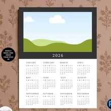 Customizable 2026 Photo Calendar Template, Personalized Family Photo Calendar, Custom Photo Gift, Wall Calendar, Printable Canva Template - Multicolor - View 15