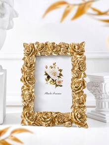复古金色玫瑰装饰相框，优雅欧式桌面相框，客厅卧室装饰，结婚纪念日礼物，高端复古家居装饰 - 彩色 - 查看 8