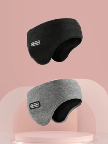 2个装男士冬季耳罩，双层保暖耳罩带头带衬里，男女皆宜，适合跑步、骑行等运动。