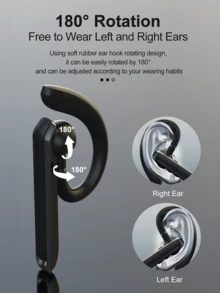 REMAX 180° Rotatable Bluetooth Earphone, Dual-Device Connection, Waterproof & Sweatproof, ENC Noise Cancellation, HD Call Quality, Voice Prompt, Suitable For Business Use - Black - View 5