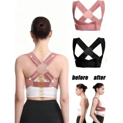 Adjustable Posture Corrector For Men & Women - Breathable Back Support Brace With Ergonomic Design, Comfortable Fit For Neck, Shoulder, And Back - Black, Back Posture Corrector, Sleek Sports Style, Secure Fit Closure Adjustable Posture Corrector Belt Ideal Gift For Halloween And Christmas Hot New Year, Easter, Mother'S Day, Women'S Day, Independence Day, Posture Correction | Adjustable Strap Design | Comfortable Fit, Posture Corrector Belt