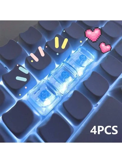 4 piezas de tapas de teclas con forma de cruz, tapas de teclas de repuesto multicolor, ajuste universal para teclados mecánicos/estándar