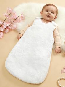 1件装 Oeko-Tex 认证保暖婴儿睡袋，无袖毛绒冬季婴儿睡袋
