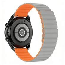 Correa Reemplazo para Reloj Inteligente 22mm | Silicona Suave con Sistema Quick Release Spring | Cierre Magnético Fuerte, Compatible con Varios Modelos - Gris naranja - Ver 1