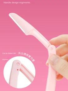 3pcs/Set 3-Color Eyebrow Razor Set With Protective Guard, Foldable Shaving Razor, For Beginners, Anti-Scratch Eyebrow Trimmer - Multicolor - View 6