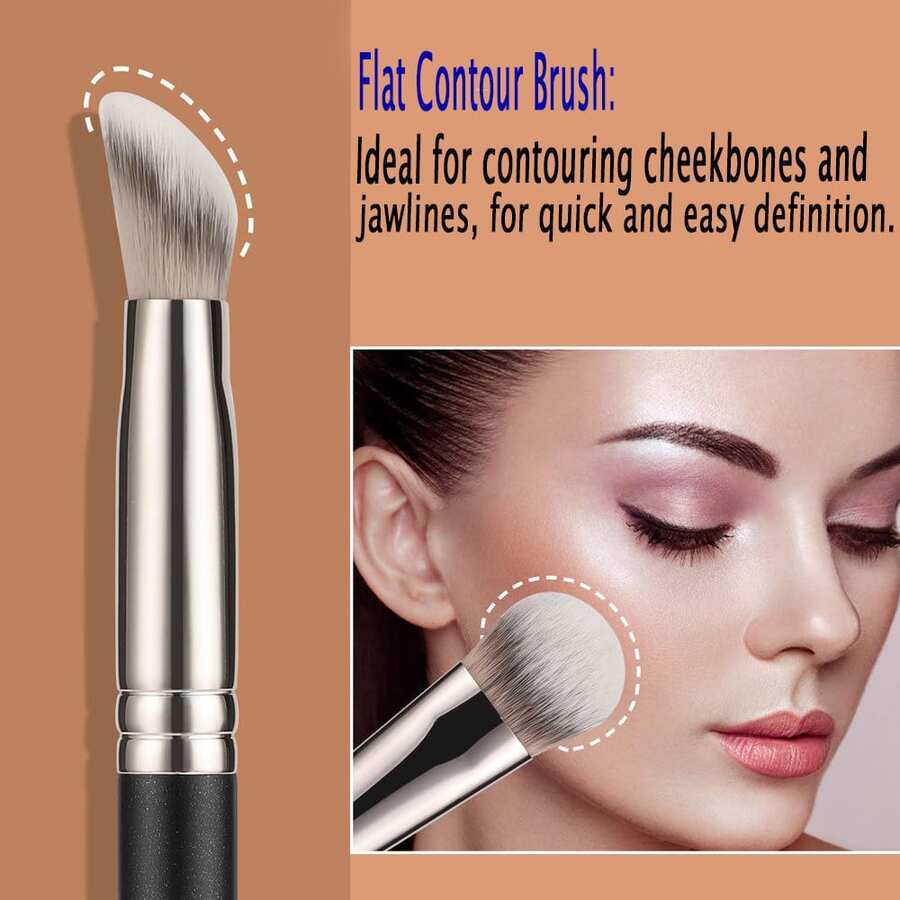 Bộ cọ trang điểm nền 1 món dành cho trang điểm dạng lỏng, bộ cọ Kabuki chuyên nghiệp để tán kem nền dạng lỏng, kem nền và phấn phủ, dùng để làm mịn da, che khuyết điểm, du lịch, đồ dùng thiết yếu khi đi du lịch, quà tặng ngày Valentine, giá rẻ, cọ trang điểm du lịch, quà tặng cho phụ nữ, chuyên gia trang điểm, bộ trang điểm chuyên nghiệp hoàn chỉnh. - 2 chiếc - Xem 1