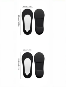 1 双女士柔软隐形防滑透气鞋垫适合春夏季冰丝袜子 - 黑色 - 查看 8