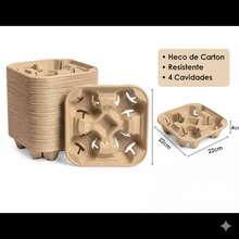 Blipack 300   Fiber Cardboard Coasters, 4 Cavities - Khaki - View 3