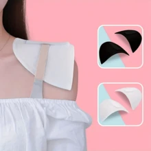 1pair/2pairs Thick Sponge Shoulder Pad, Black & White, Bare Shoulder Pad Sewing DIY For Jacket, Wedding T-Shirt, Fashion Garment - Multicolor - View 4