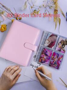 1 Set Premium Multifunctional A5 Photo Card Loose-Leaf Album, Fashionable Album Design, Compact & Durable, PU Leather Loose-Leaf Notebook Cover, Loose-Leaf Organizer Suitable For Daily Planning, Notes, Office Supplies, Card Collection - Multicolor - View 7