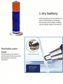 Waterproof Nose Hair Trimmer With Double-Edged Blades And A Quiet Motor, Offering Pain-Free Ear And Facial Hair Removal. - Multicolor - View 5