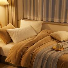 Almohada beis acolchada con cremallera, lavable en máquina, comodidad para todas las estaciones, cubierta y relleno de poliéster, almohada de apretado profundo, núcleo de almohada de soporte esponjoso transpirable - Blanco - Ver 8