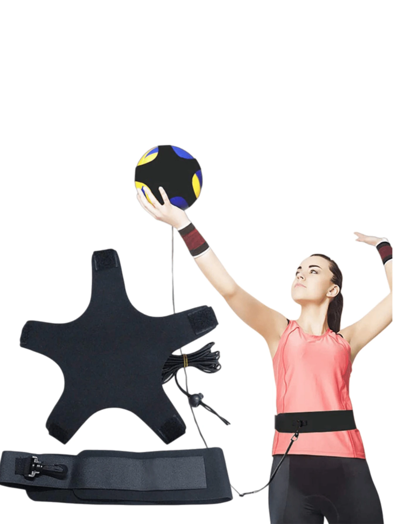 Volleyball Spike Assist Device, Air Volleyball Ball Control Trainer, Spike Assist Practice Tool, Rebound Waist Belt Fixator