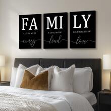 3幅/套 现代简约黑白家庭语录帆布海报，可选配画框，精美房间装饰，防水帆布墙画，艺术品，礼品，适用于客厅、卧室、餐厅、家居和宿舍 - 黑與白 - 查看 9