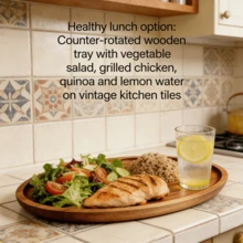 Nordic Minimalist Wooden Serving Tray, Made Of Solid Hardwood, Built-In Cup Holders/Dipping Sauce Compartments - No Assembly Required, Dishwasher - Suitable For Home, Restaurant, Wedding, Picnic Party, Patio, Catering - For Cheese, Appetizers, Steak, Desserts - Can Be Used As A Service Tray, Tiered Ramadan Decor Tray, Restaurant Serving Platter, Rustic Wooden Platter, Charcuterie Board, Kitchen Accessory - Brown - View 6