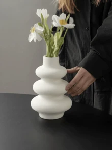 Wellenförmige Harz Vase, Make-up Organizer, Pinselhalter, Heimdekoration, Schlafzimmervase, Geschenk zu Feiertagen, Geburtstagsgeschenk, Partyzubehör - Verschiedenfarbig - Übersicht 5