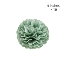 12 كرة زهرية من الورق الأخضر، ديكور حفلة الزفاف، خلفية ديكور حفلة عيد الميلاد، بومبوم مناسبة لديكور العطلات، الذكرى السنوية، الزفاف، عيد الحب - أخضر - مشاهدة 10