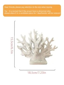 1pc Blue & White Coral Figurine, Resin Coral Statue, Suitable For Outdoor Garden, Tabletop Decor, As Well As Home, Bedroom, Bathroom, Living Room, Beach/Coastal/Ocean Themed Cabinet, Shelf And Tabletop Decoration, Fits Various Occasions