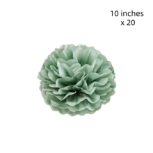 12 كرة زهرية من الورق الأخضر، ديكور حفلة الزفاف، خلفية ديكور حفلة عيد الميلاد، بومبوم مناسبة لديكور العطلات، الذكرى السنوية، الزفاف، عيد الحب - أخضر - مشاهدة 9