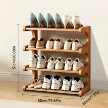 LOVEWE 1PC Space-Saving Bamboo Shoe Rack (4/5/6-Tier) - Easy Assembly/6-20 Pairs Storage, Entryway/Bedroom/Garage, Christmas Essential, Natural Bamboo - 原木色 - 查看 3