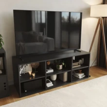 Mueble Tv Estantería Mueble Mesa Para Tv Moderna Minimalista - Negro - Ver 1
