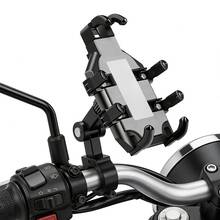 Motorcycle Navigation Bracket Motorcycle Bicycle Electric Vehicle Riding Mobile Phone Holder Anti Shock And Drop Phone GPS Holder - Black - View 2