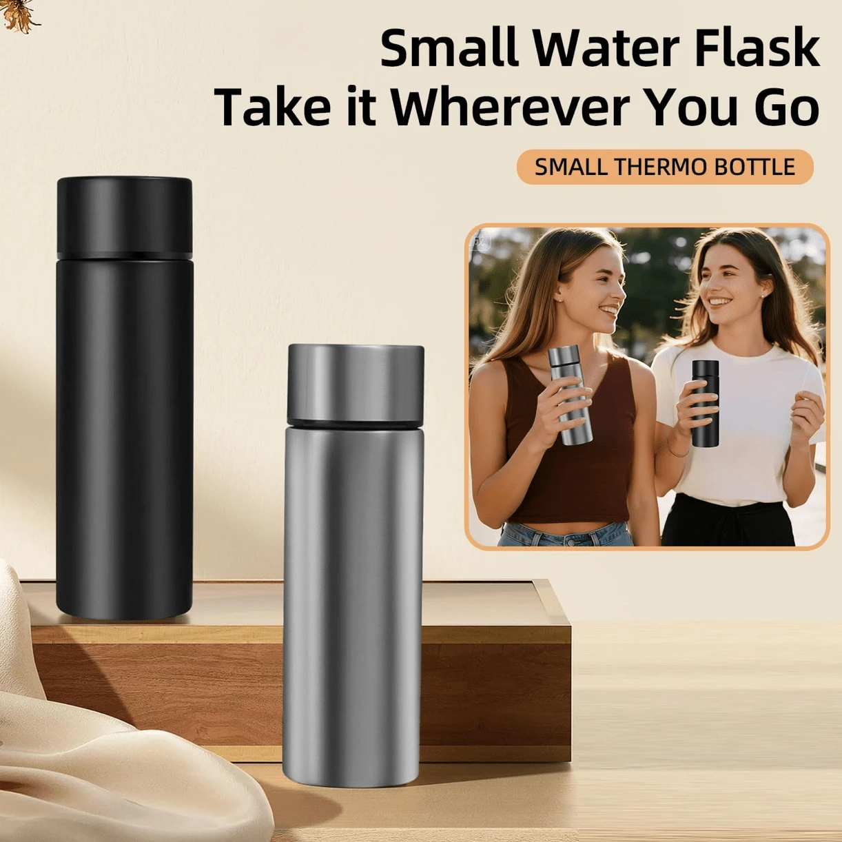 1pc Stainless Steel Water Bottle With Digital Temperature Display, 500ml/16.91oz , Suitable For Outdoor Activities, Travel, And Fitness - Portable Outdoor Fitness Tea Cup - Multicolor - View 1