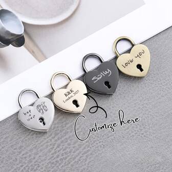 1pc Personalized Love Lock With Heart Pattern, Travel & Honeymoon Gift, Wedding Gift, Commemorative Lock For Her, Couples Travel Gift