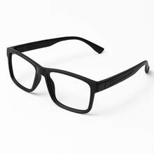 Men's Rectangular Black Lightweight Glasses With Non-Prescription Frame - 黑色 - 查看 4