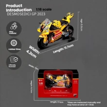 Burago 1:18 Scale Officially Licensed Ducati Team #1 Bagnaia Motorcycle Toy Model, Realistic Alloy Bike Figurine, Children Gift & Collection - 1:18 Ducati  Team #1 Banjaya Yellow - View 6