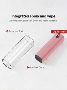 1 Piece Of All-In-One Screen Cleaner With Spray And Wipe Functions, Including A Transparent Protective Case, Suitable For All Mobile Phones, Laptops And Tablets