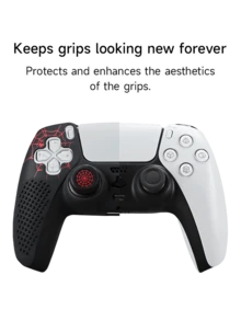 PlayStation 5 Controller Cover Set - Red Spider Web Design, Non-Slip Silicone Protective Case + Raised Thumbstick Caps, Sold Separately Or As A Set, Enhances Grip, Sweat-Proof, Dust-Proof, Scratch-Resistant, Improves Gaming Experience, Great Gift For PlayStation 5 Players, Christmas/New Year 2026 Gift, Holiday Promotion/Christmas Special Edition, Children/Family Gift, Year-End - Multicolor - View 8