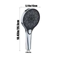 3pcs Pressurized Shower Head Set For Home Bathroom Use, Includes Shower Head With Hose And Bracket; Powerful Large-Panel Pressurized Shower With High Water Flow, Coarse Holes, And Three Adjustable Spray Modes With Button Control. - Silver - View 4