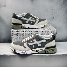 Giày thể thao PREMIATA Mick PU mũi tròn đế dày cổ thấp, phong cách tối giản, thoải mái, nam, trắng xám - xám - Xem 3