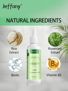 3.38 Oz Rosemary & Rice Hair Strengthening Mist, Thick Hair Spray Infused With Rosemary Oil, Rice Extract, Biotin & Hair Nourishing Essence, Softens, Smoothens, Moisturizes Dry, Damaged Hair, Repairs Split Ends, Strengthens Hair, Scalp Care, Deep Hydration, Anti-Frizz, Heat Protection, Keratin Formula, Quick Absorbing Suitable For All Hair Types - Mint Green - View 4