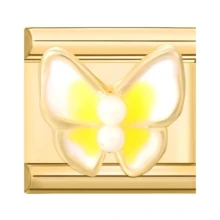 1pc Gold Diamond & Pearl Modular Bracelet Charm Set, Includes Cherry/Heart/Butterfly/Star Elements, Sweet Style DIY Jewelry Supplies