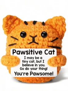 迷你正能量钩针企鹅，创意手工编织桌面摆件，趣味励志生日礼物，送给女性、男性、朋友、同事，手工制作的温暖鼓励卡片，办公桌装饰摆件，鲨鱼鸭配正能量卡片，生日圣诞节温馨可爱装饰，圣诞袜填充礼物。 - 彩色 - 查看 8