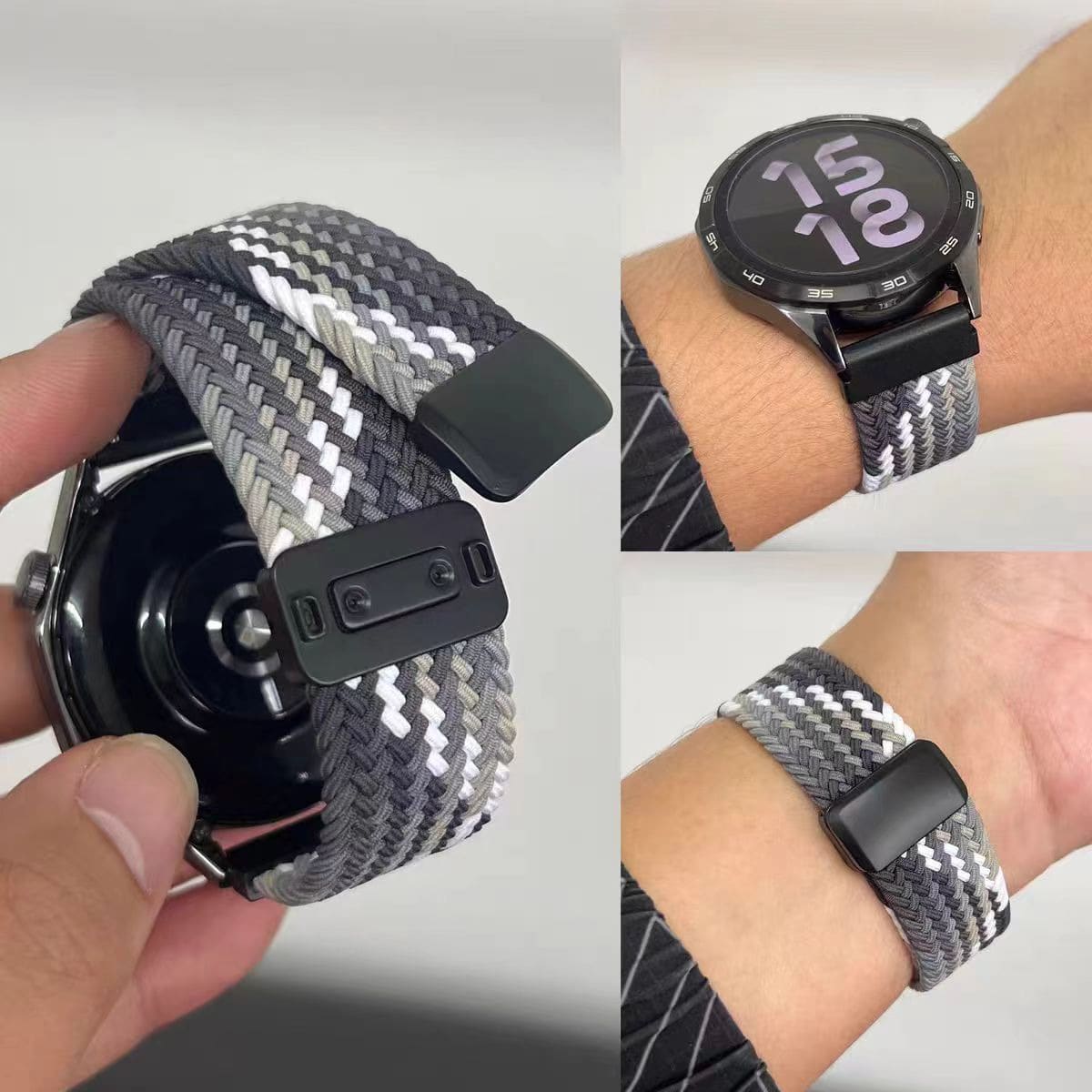 1 pièce Bracelet de montre magnétique tressé à dégagement rapide 18 mm/20 mm/22 mm, compatible avec Galaxy Watch 7/4/5/6 40 mm/44 mm/6 Classic 43 mm/47 mm/Active 2/Gear S3 Classic/HW Watch GT5/GT4 41 mm/46 mm/GT2/GT 3 42 mm/46 mm/HW Watch 4 Pro/GT 5 Pro, bracelet élastique en nylon réglable, convient pour Garmin Fenix 7/6/5/Forerunner 945/645/255/265/Venu/Vivomove 3s - Chocolat noir - Voir 1