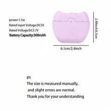 1个C型可充电多功能电动指甲钳，包含指甲钳、清洁刷、数据线，三合一功能：修剪指甲、抛光指甲，苹果形设计带LED灯，锂聚合物电池，在家即可享受沙龙级美甲体验 - 彩色 - 查看 6